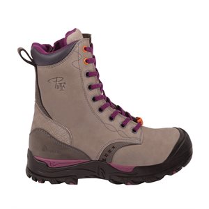 Botte 8" avec embout et semelle en acier imperméable Gris