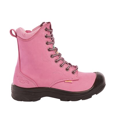 8" Steel toe and plate boot Pink